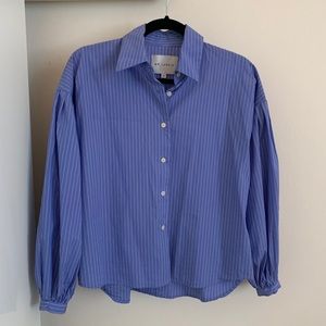 Mr. Larkin Poppy Shirt in Pinstripe Sz XS